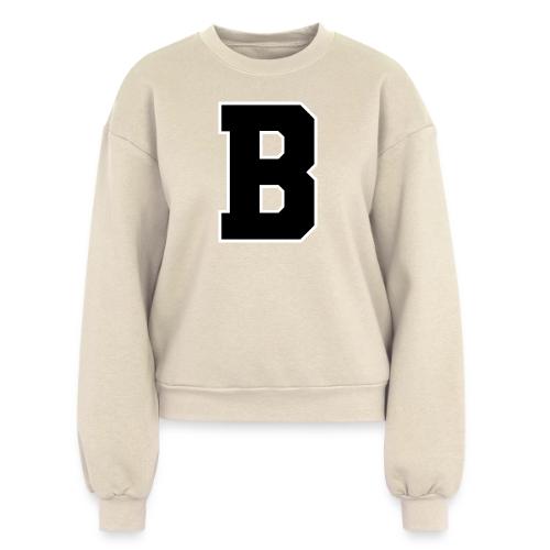 Varsity Letter B Athletic Alphabet Graphic - Women's Fleece Crewneck Sweatshirt