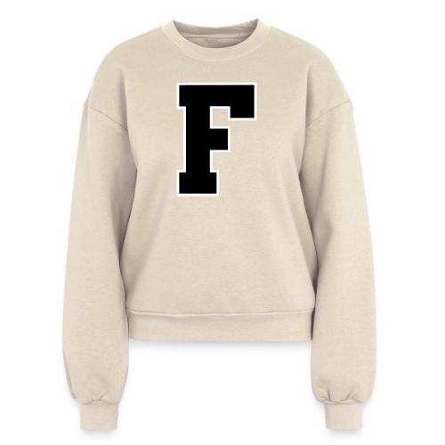Varsity Letter F Athletic Monogram - Women's Fleece Crewneck Sweatshirt