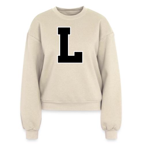 Varsity Letter L Athletic Monogram - Women's Fleece Crewneck Sweatshirt