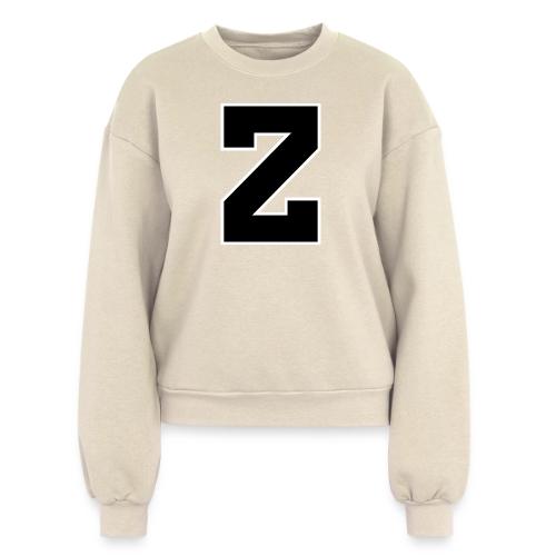 Varsity Letter Z Athletic Font Design - Women's Fleece Crewneck Sweatshirt