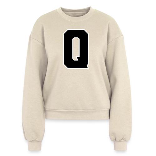 Varsity Letter Q Collegiate Font Graphic - Women's Fleece Crewneck Sweatshirt