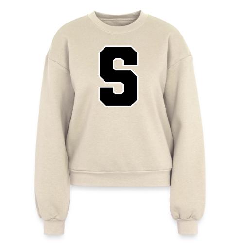 Varsity Letter S Collegiate Alphabet Art - Women's Fleece Crewneck Sweatshirt