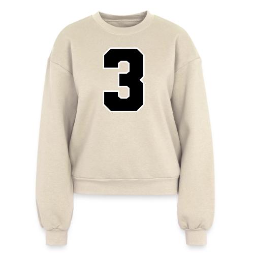 Varsity Number 3 Athletic Font - Women's Fleece Crewneck Sweatshirt