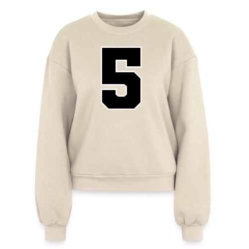 Varsity Number 5 Athletic Design - Women's Fleece Crewneck Sweatshirt