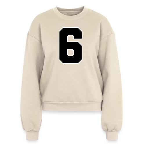 Varsity Number 6 Sports Font - Women's Fleece Crewneck Sweatshirt
