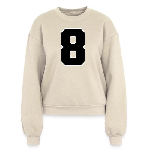 Varsity Number 8 College Style - Women's Fleece Crewneck Sweatshirt