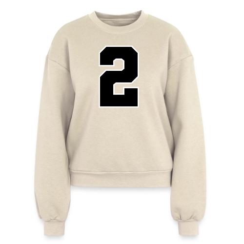 Varsity Number 2 Sports Design - Women's Fleece Crewneck Sweatshirt