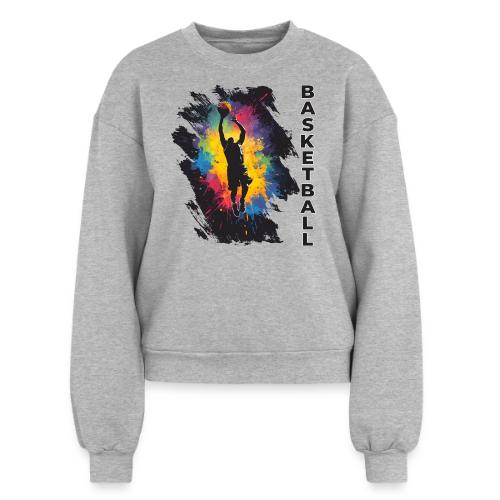 High Energy Basketball Paint Splatter Art - Women's Fleece Crewneck Sweatshirt