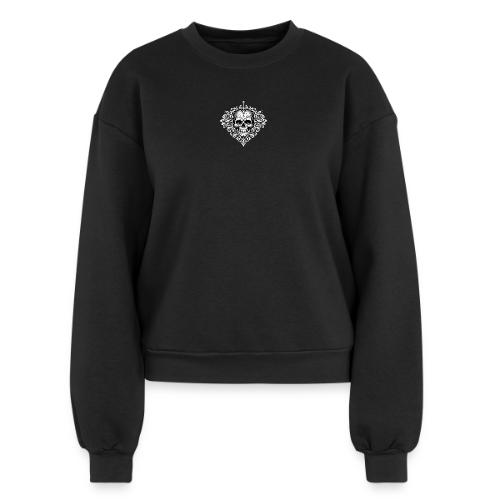 Gothic Filigree Skull - Women's Fleece Crewneck Sweatshirt