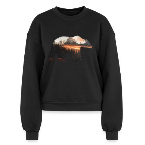 Canada Bear: fiery tones - Women's Fleece Crewneck Sweatshirt