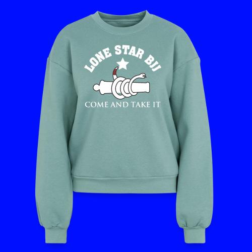 Lone Star BJJ - Come and Take It - White and Red - Women's Fleece Crewneck Sweatshirt