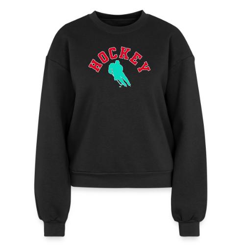 Hockey Player Silhouette - Women's Fleece Crewneck Sweatshirt