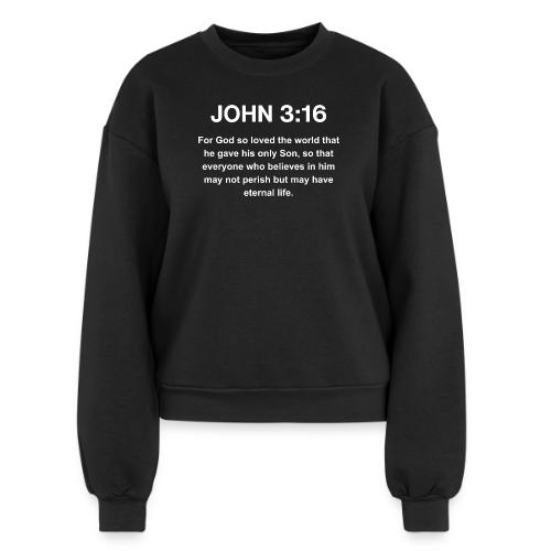 John 3:16 Christian Apparel – White - Women's Fleece Crewneck Sweatshirt