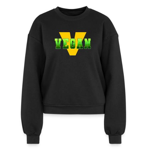 Vegan Energy V - Women's Fleece Crewneck Sweatshirt