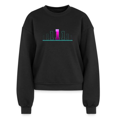 Number 1 in Magenta: Varsity Font - Women's Fleece Crewneck Sweatshirt