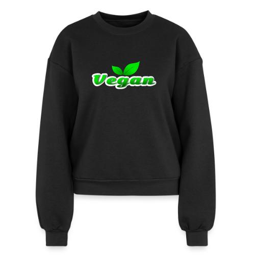 Pure Vegan Leaves - Women's Fleece Crewneck Sweatshirt