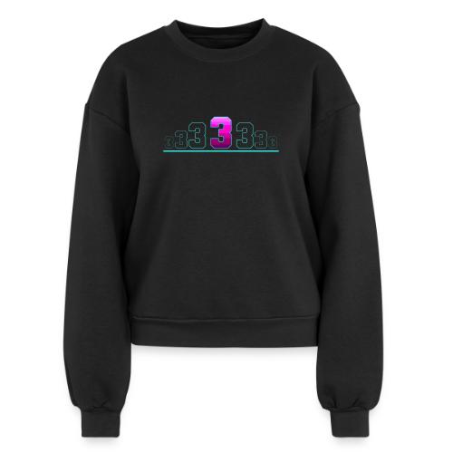 Number 3 in Magenta: Varsity Font - Women's Fleece Crewneck Sweatshirt