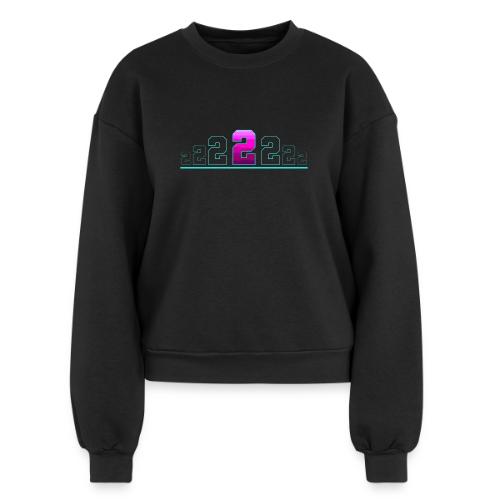 Number 2 in Magenta: Varsity Font - Women's Fleece Crewneck Sweatshirt