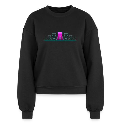 Letter A – Capital Varsity Alphabet Monogram - Women's Fleece Crewneck Sweatshirt