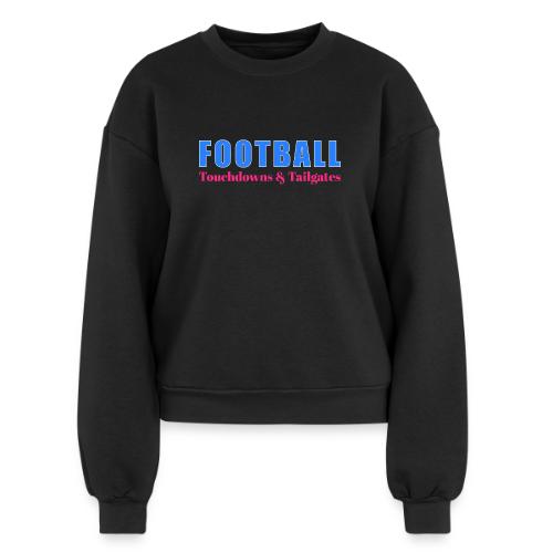 Football Touchdowns & Tailgates Design - Women's Fleece Crewneck Sweatshirt
