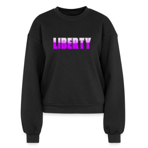 Liberty Typography Graphic Design - Women's Fleece Crewneck Sweatshirt