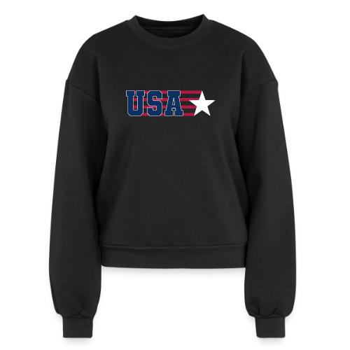 Star Stripe USA - Women's Fleece Crewneck Sweatshirt