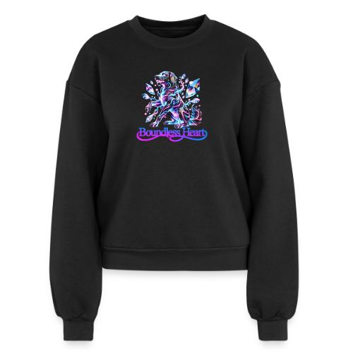 Boundless Heart Neon Galaxy Dog Shirt - Women's Fleece Crewneck Sweatshirt