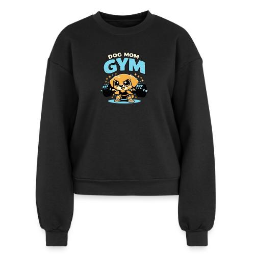Chibi Dog Gym Workout - Women's Fleece Crewneck Sweatshirt