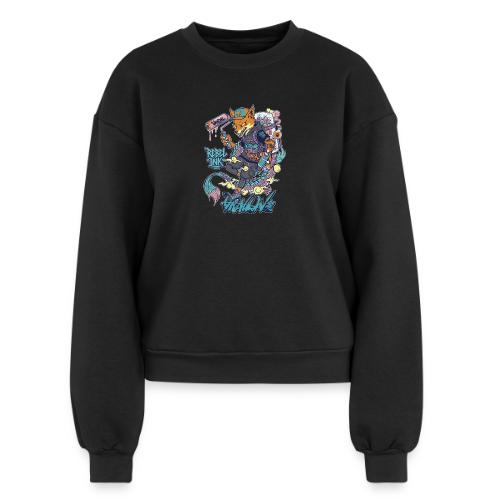 Kitsune Street Rebel - Women's Fleece Crewneck Sweatshirt
