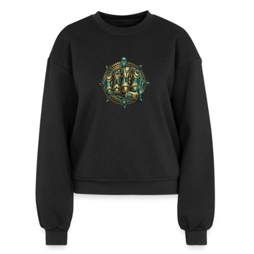 Cyberpunk Power Robot Hand - Women's Fleece Crewneck Sweatshirt