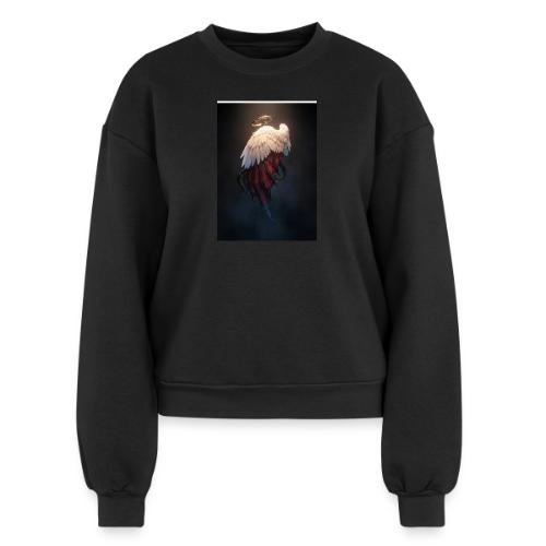 Angel vs Demon Wings Dark Aesthetic Gothic T-Shirt - Women's Fleece Crewneck Sweatshirt
