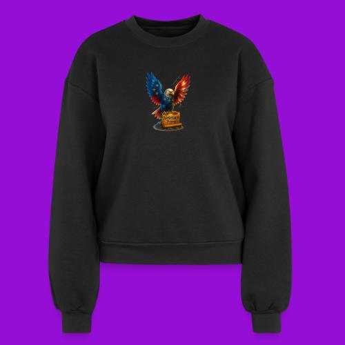 Veterans Press & Bald Eagle Flag 2 Print Set - Women's Fleece Crewneck Sweatshirt