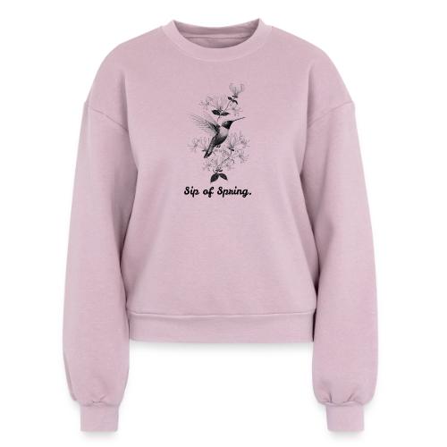 Hummingbird T-Shirt, Honeysuckle Vine - Women's Fleece Crewneck Sweatshirt