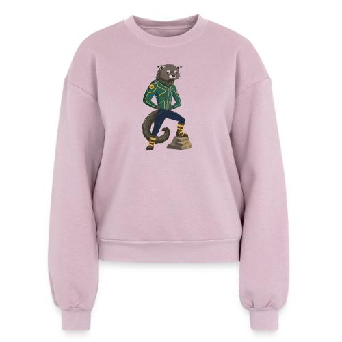 Raccoon Ranger in Neon Armor - Women's Fleece Crewneck Sweatshirt