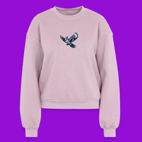 Silver Blue Jay in Flight - Women's Fleece Crewneck Sweatshirt