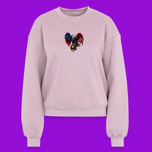 American Flag Bald Eagle - Helmet - Women's Fleece Crewneck Sweatshirt
