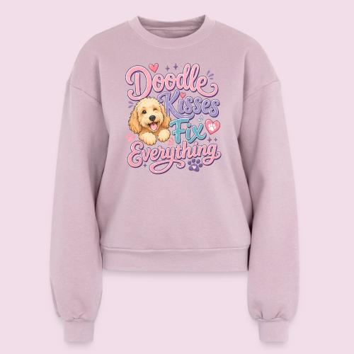 Doodle Kisses Fix Everything Dog Lover Gift - Women's Fleece Crewneck Sweatshirt