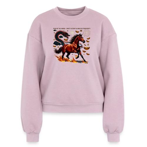 Year of the Horse Victory T Shirt, Lunar New Year - Women's Fleece Crewneck Sweatshirt