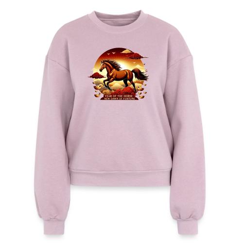 Year of the Horse Sunrise T Shirt, Lunar New Year - Women's Fleece Crewneck Sweatshirt