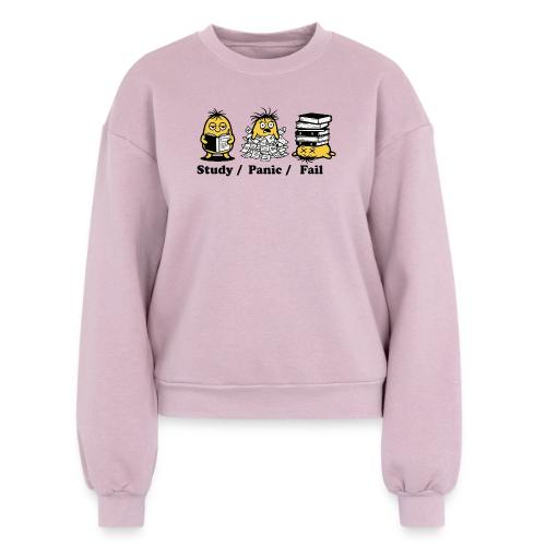 Funny Student Study Panic Fail Back To School - Women's Fleece Crewneck Sweatshirt