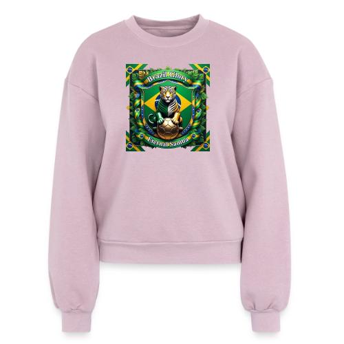 Brazil Jaguar Glory T-Shirt, Flag Pride Badge Gift - Women's Fleece Crewneck Sweatshirt