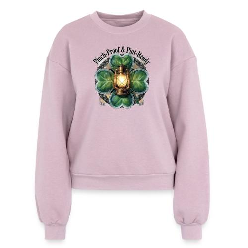 Pinch-Proof Lantern Clover T-Shirt - Women's Fleece Crewneck Sweatshirt
