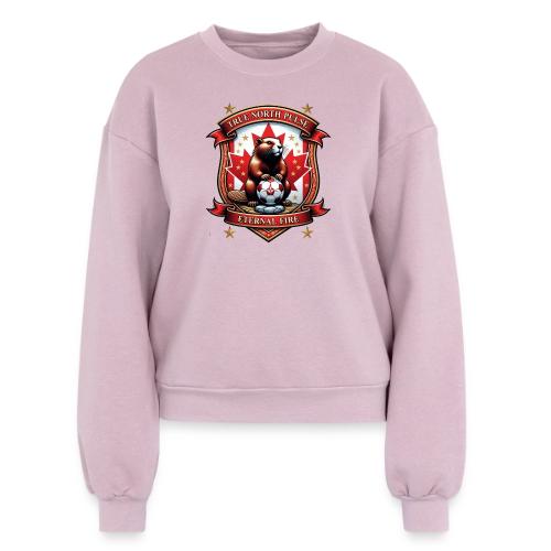 Canada Beaver Crest T-Shirt, Pride Badge Gift - Women's Fleece Crewneck Sweatshirt