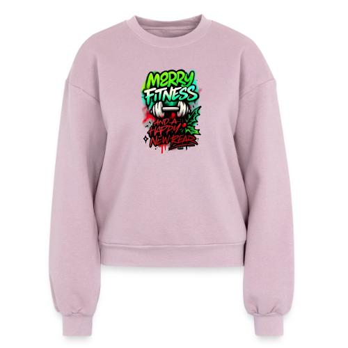 Merry Fitness Christmas Gym Humor - Women's Fleece Crewneck Sweatshirt