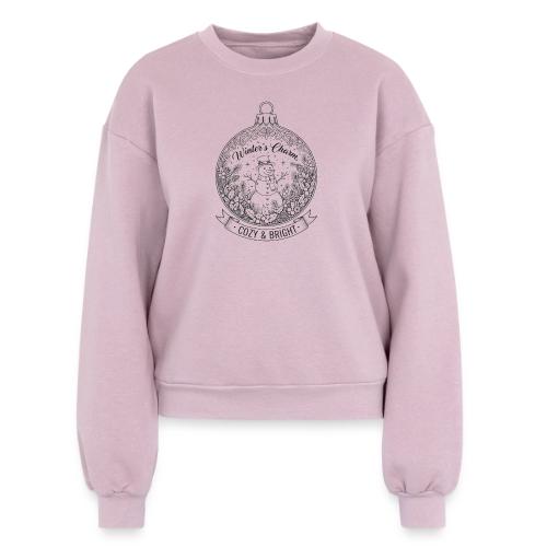 Festive Snowman T-Shirt - Women's Fleece Crewneck Sweatshirt