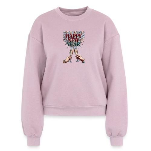 Toasting Hands T-Shirt Confetti Shower Premium - Women's Fleece Crewneck Sweatshirt