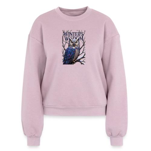 Crystalized Forest Owl T-Shirt - Women's Fleece Crewneck Sweatshirt