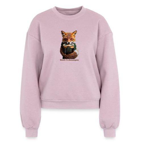 Sly Emerald Fox Toast T-Shirt - Women's Fleece Crewneck Sweatshirt