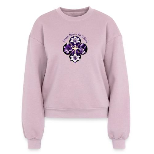 Easter Eternal Bloom Lily Crown T Shirt, Gift - Women's Fleece Crewneck Sweatshirt