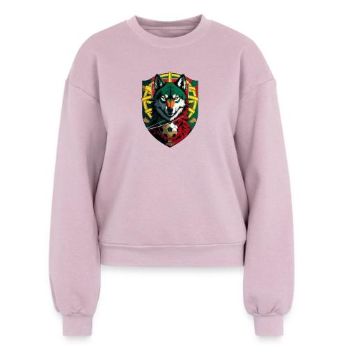 Portugal Iberian Wolf Soccer T Shirt,Football Gift - Women's Fleece Crewneck Sweatshirt